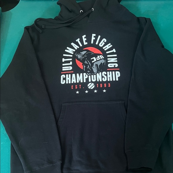 UFC Other - UFC Black Hoodie with Red and White Graphic